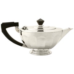 Art Deco Antique Sterling Silver Teapot by Henry Clifford Davis