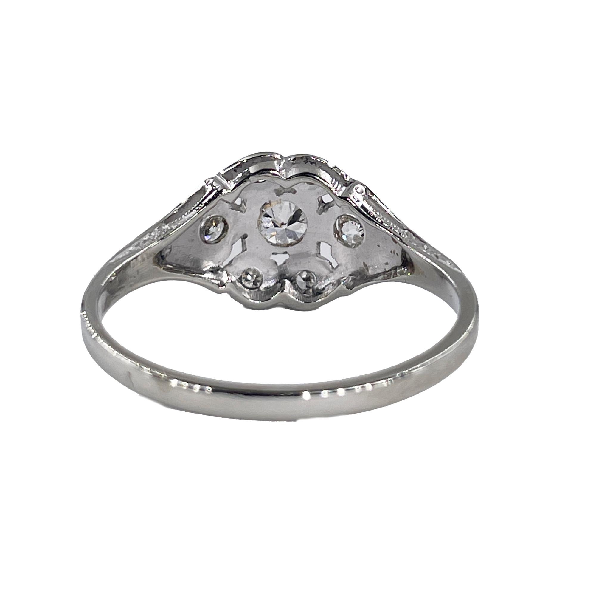 Art Deco Antique Vintage 0.85ct Old European Diamond Engagement Wedding Platinum For Sale 1