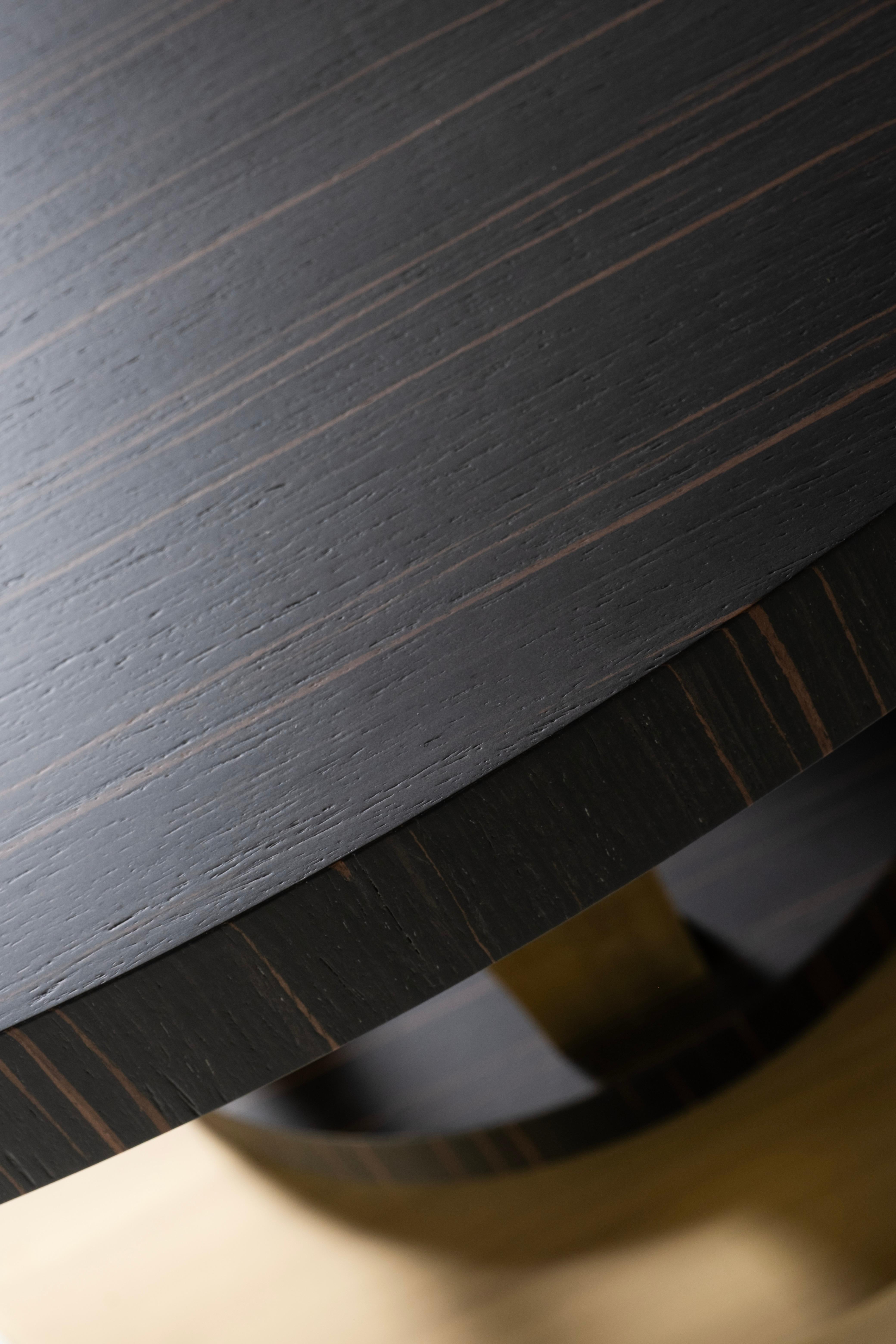 Mesa de comedor Art Decó Antuérpia, ébano de Macasar, latón, hecha a mano por Greenapple en venta 2