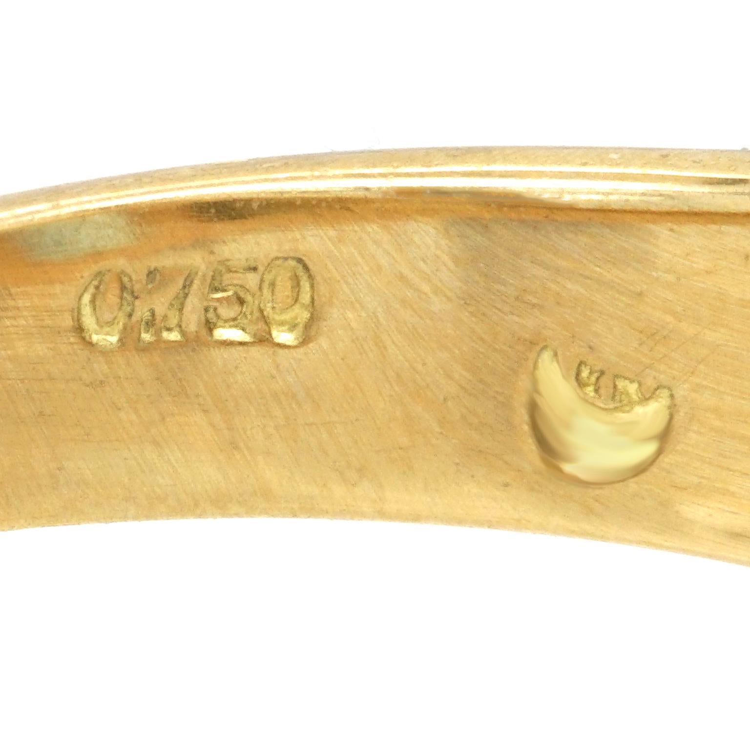 Women's or Men's Art Deco Aquamarine and Diamond-Set Gold Ring