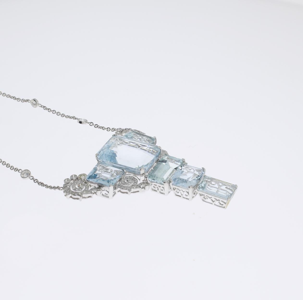 art deco aquamarine pendant