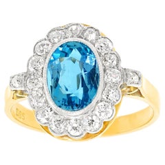 Art Deco Aquamarine & Diamond Ring