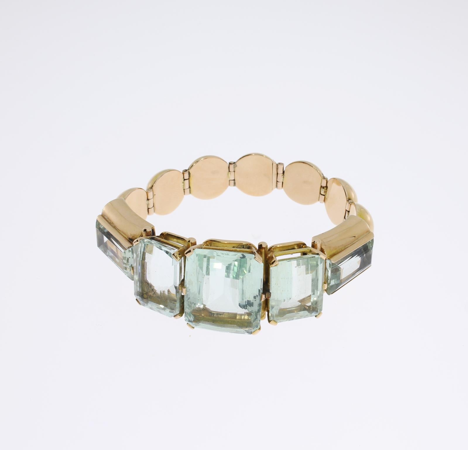 aquamarine and gold bracelet
