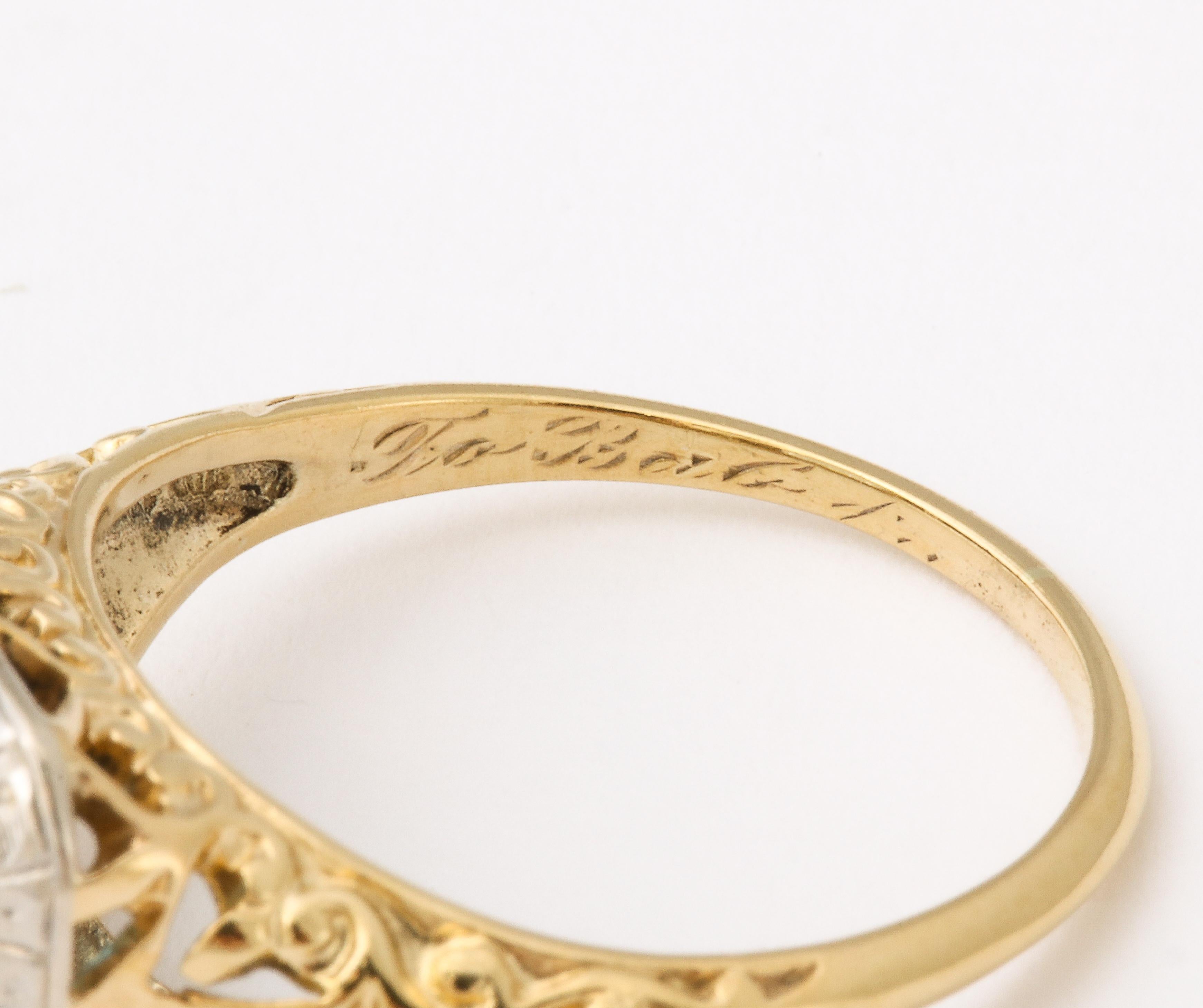 Art Deco Aquamarine Gold Ring 1
