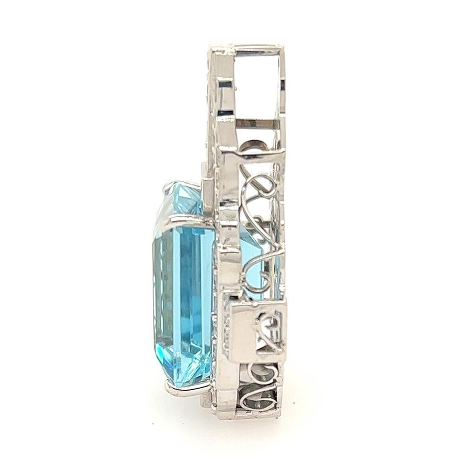 Art Deco Aquamarine Necklace For Sale 1