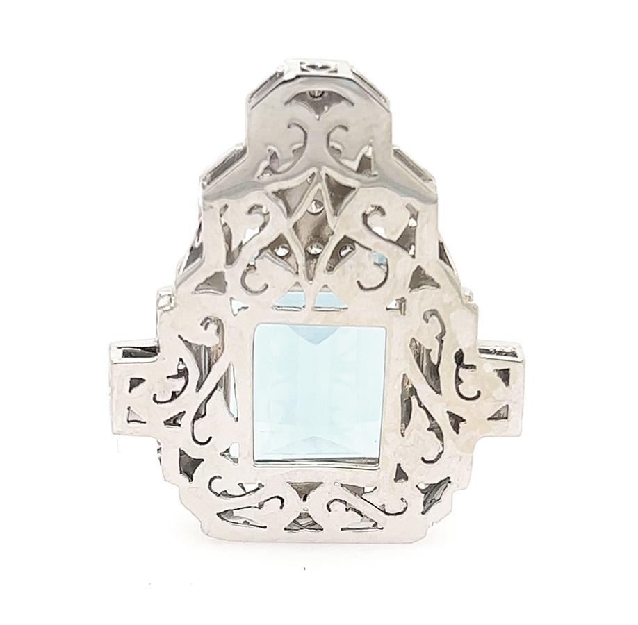 Art Deco Aquamarine Necklace For Sale 2