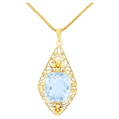 Art Deco Aquamarine Pendant