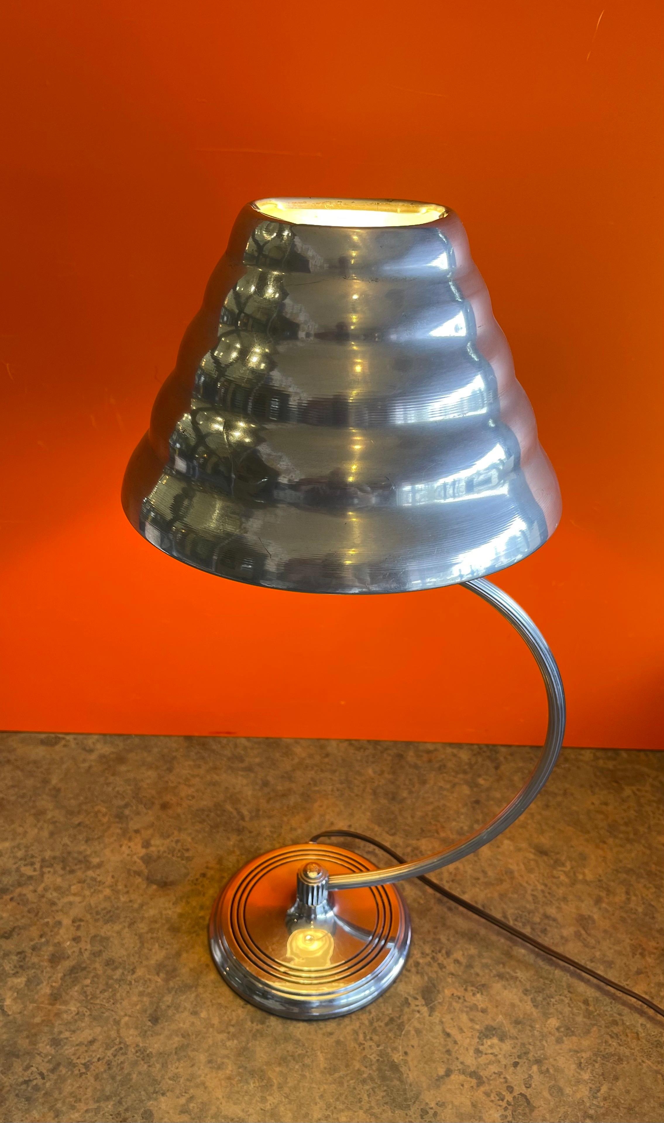 20th Century Art Deco Arc Desk Lamp with Tin Shade by Chase