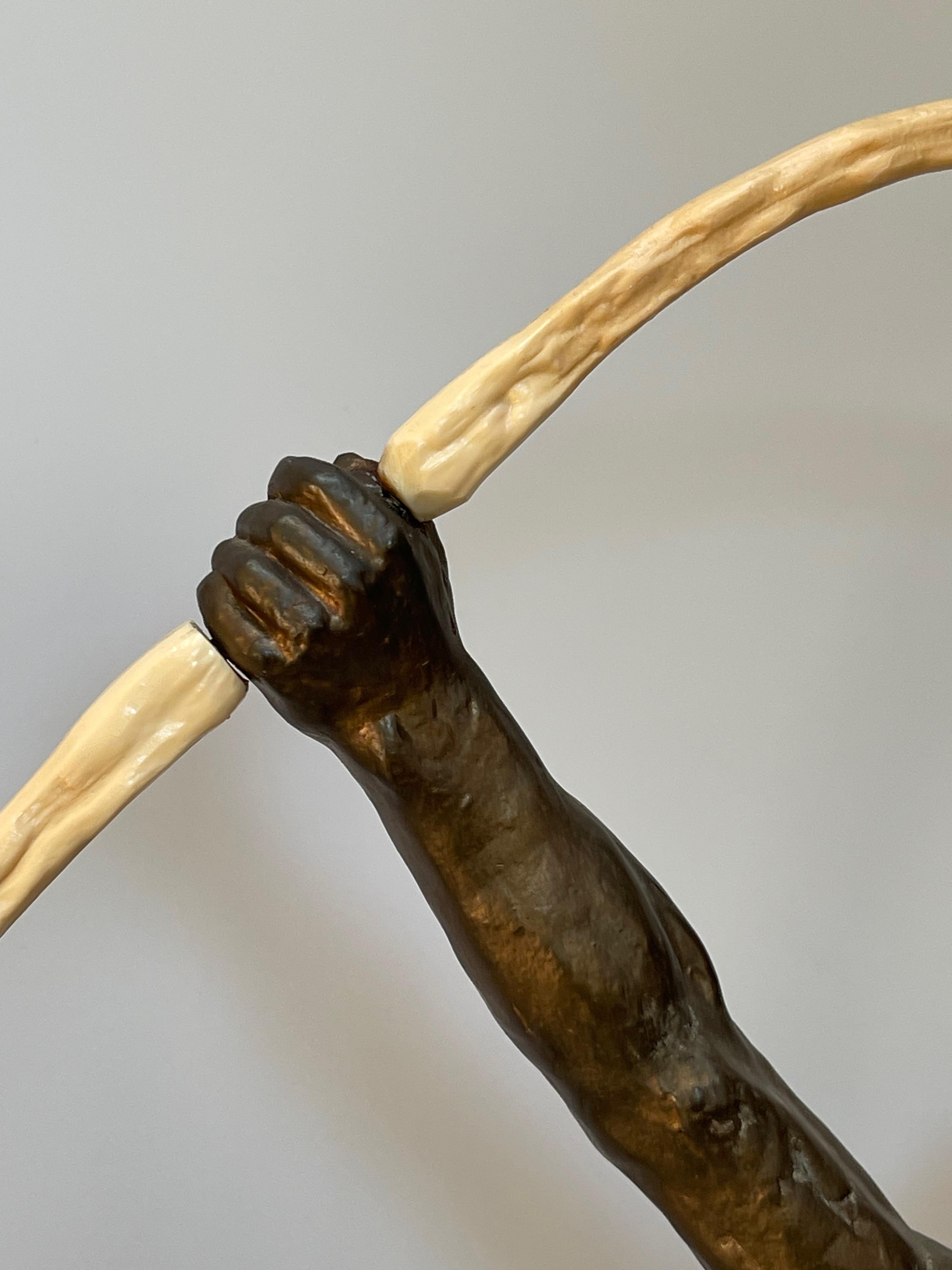Art deco archer sculpture by Jean de Roncourt For Sale 4