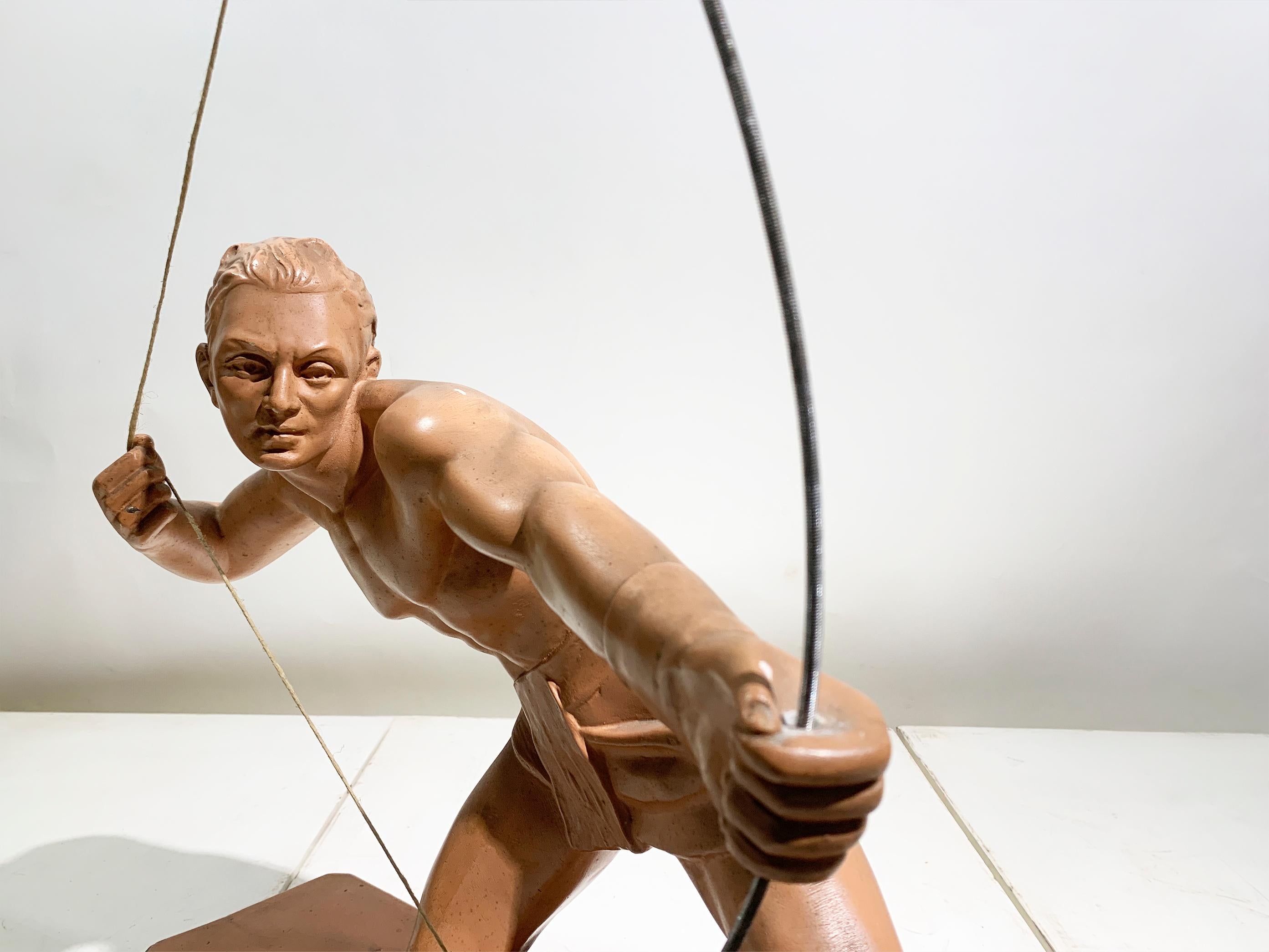 Scultura Art Deco Arciere in terracotta Attribuita a Salvatore Melani, circa 1920 in vendita 3