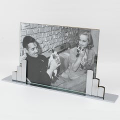 Art Deco Architectural Chrome Picture Frame, France circa 1930