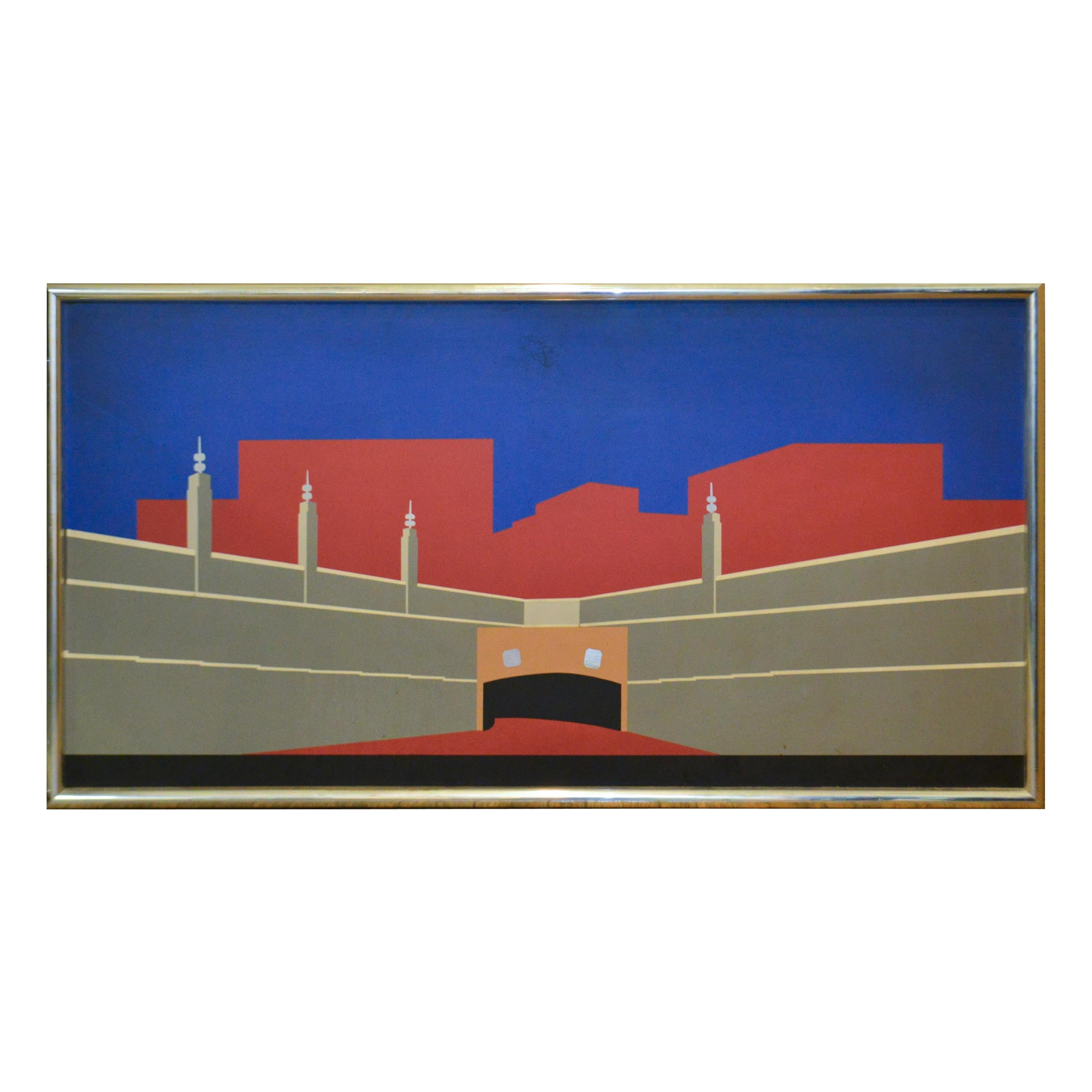 Art Deco Architectural Panel of the Lincoln Tunnel in New York City For Sale