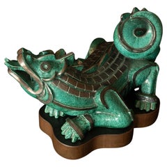 Retro Art Deco "Argenta Dragon" sculpture by Wilhelm Kåge