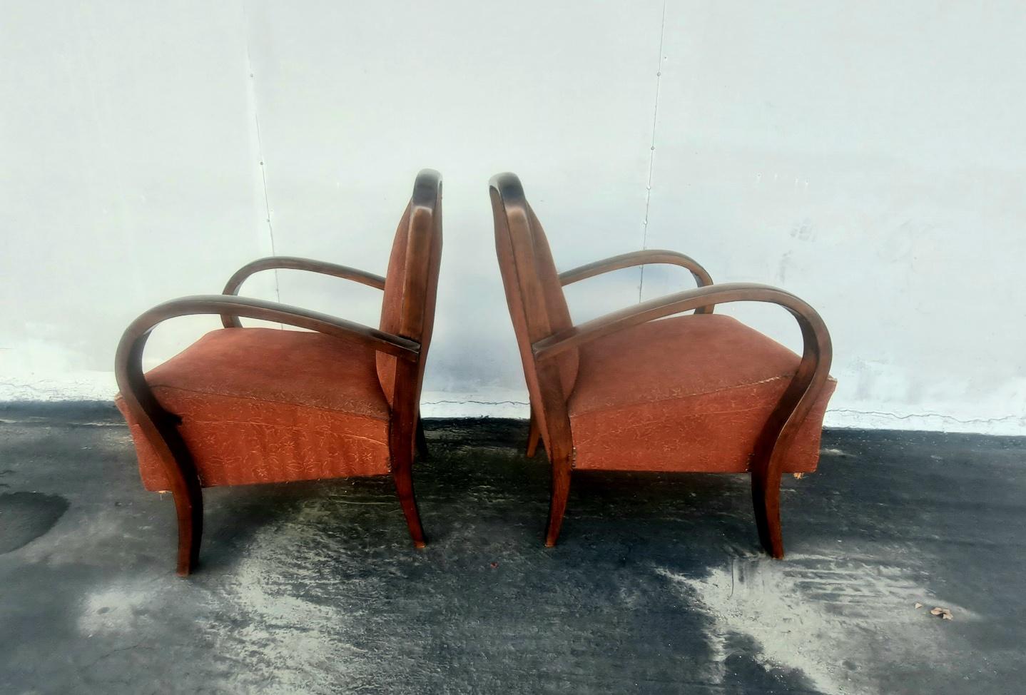 French Art Deco Arm Chairs
