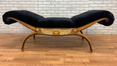 Art Deco Armand-Albert Rateau Style Rolled Arm Bench Newly Upholstered