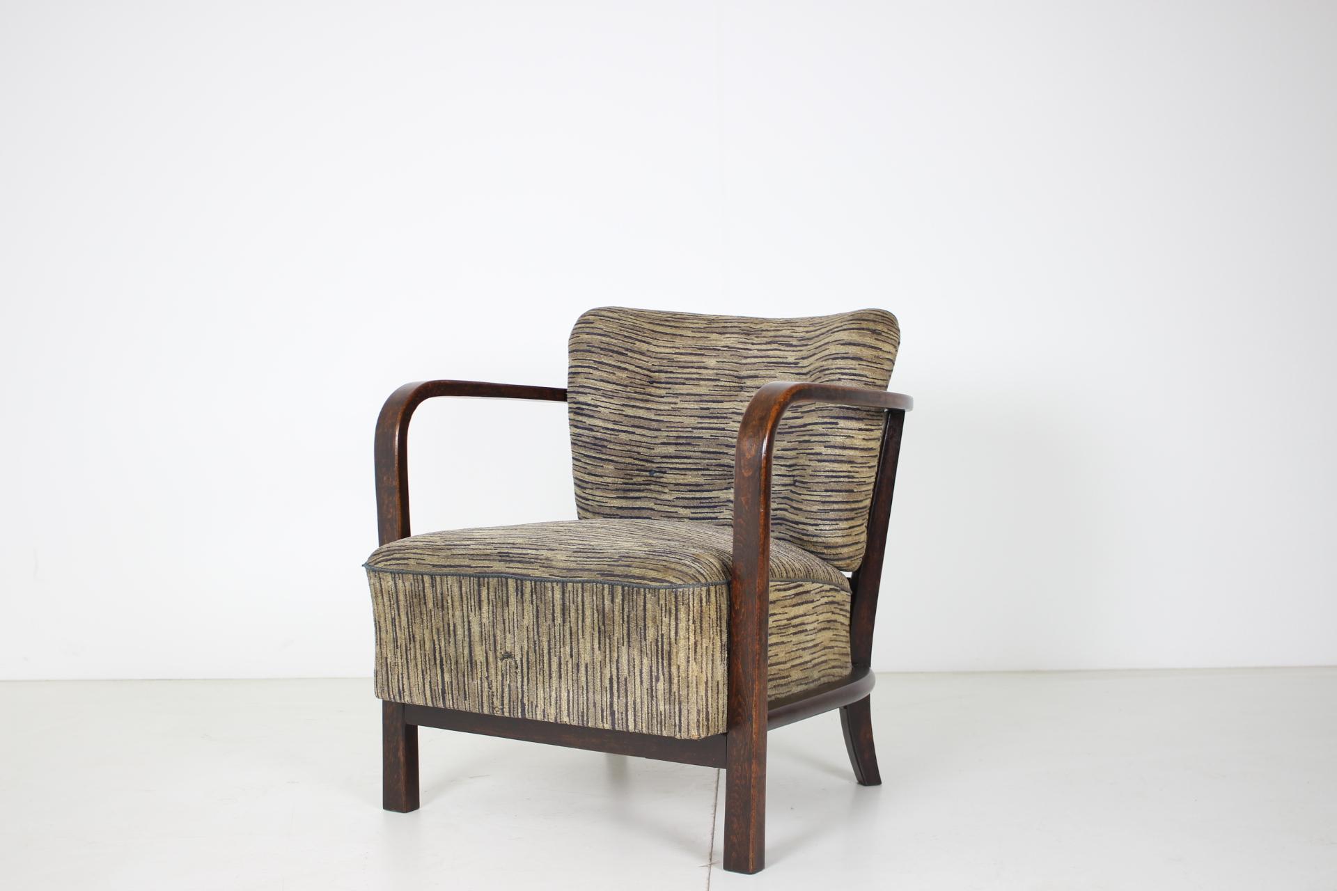 Fabric Art Deco Armchair, 1930s