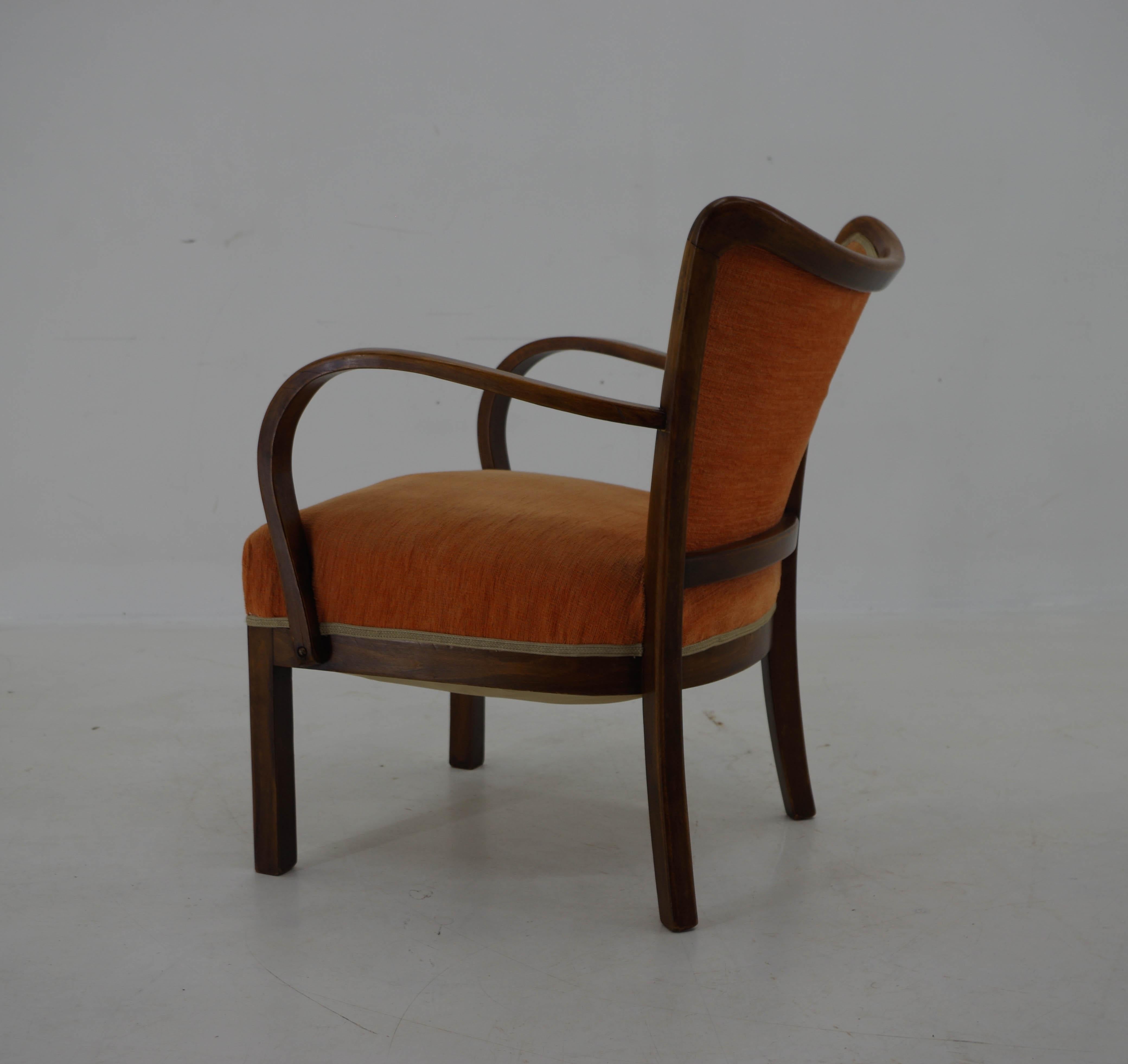 Art déco-Sessel, 1940er-Jahre (Mitte des 20. Jahrhunderts) im Angebot
