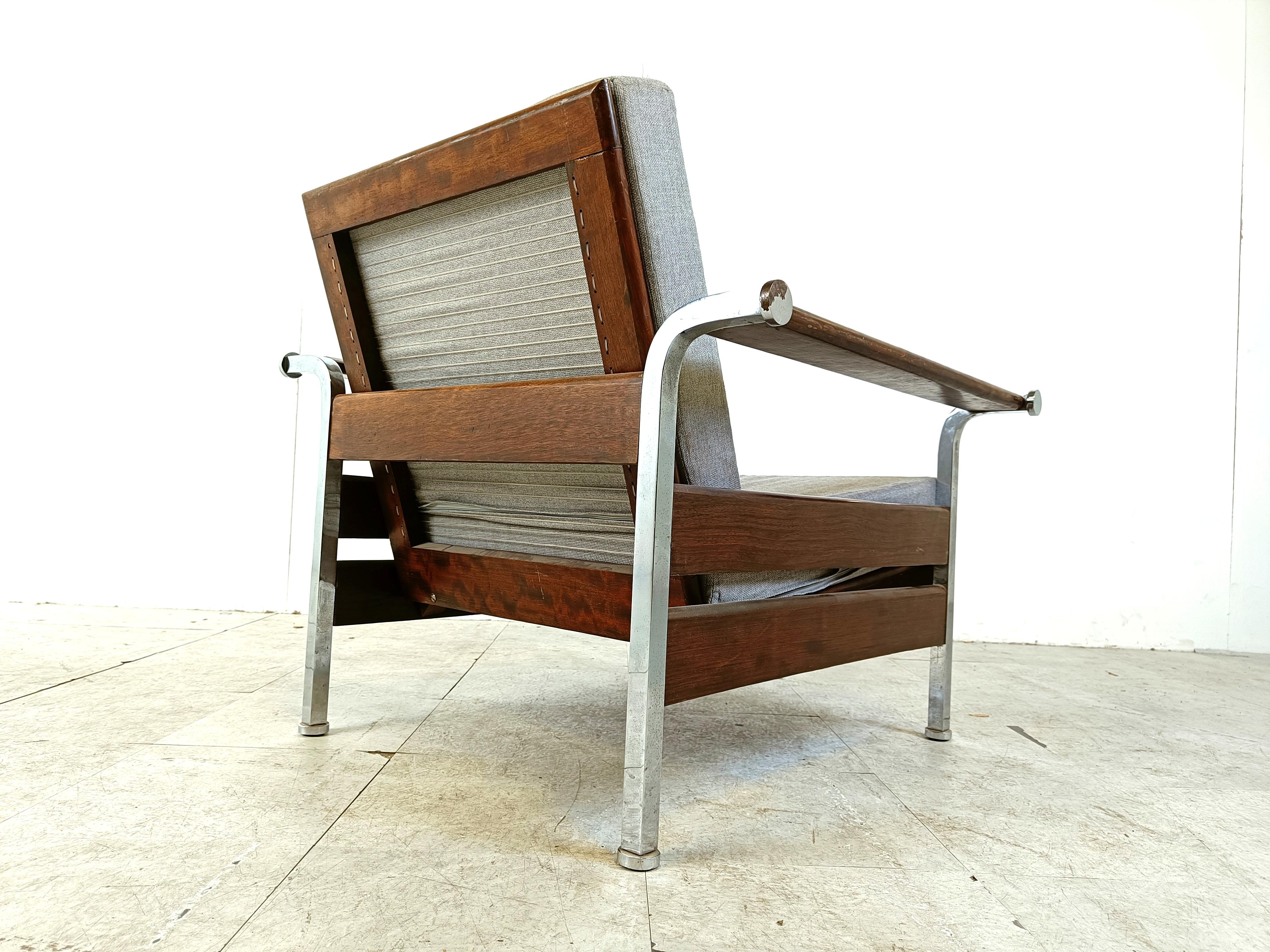 Fabric Art deco armchair, 1950s For Sale