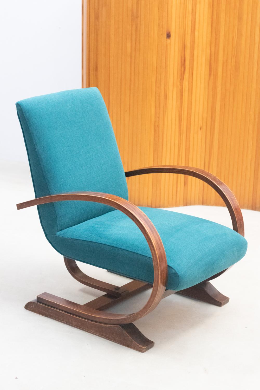 Fabric Art deco armchair, 1960s France  For Sale
