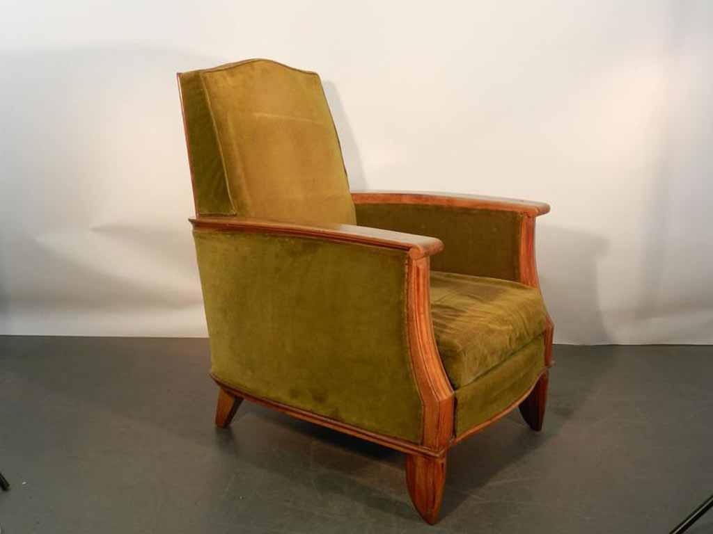 French Art Deco Armchair Attributed to Maurice Jallot For Sale