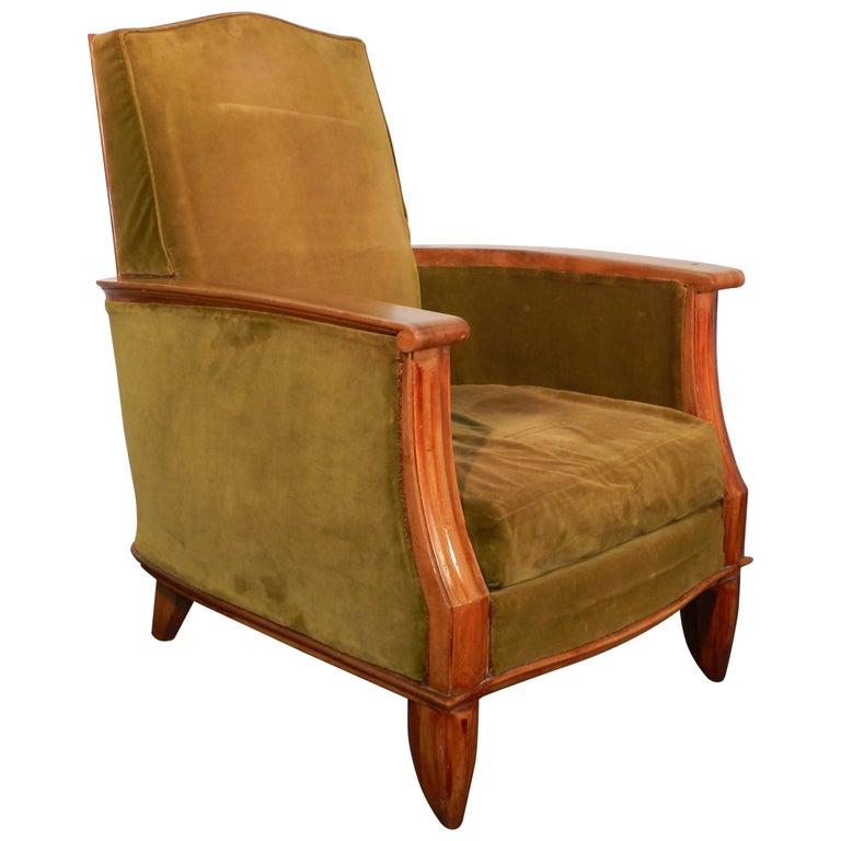 Mid-20th Century Art Deco Armchair Attributed to Maurice Jallot For Sale