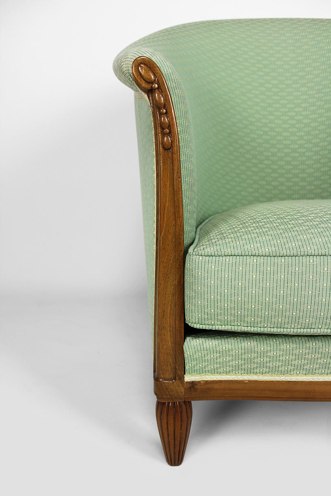 Art Deco Armchair by Ateliers Gauthier-Poinsignon in walnut, circa 1920-1930 For Sale 5