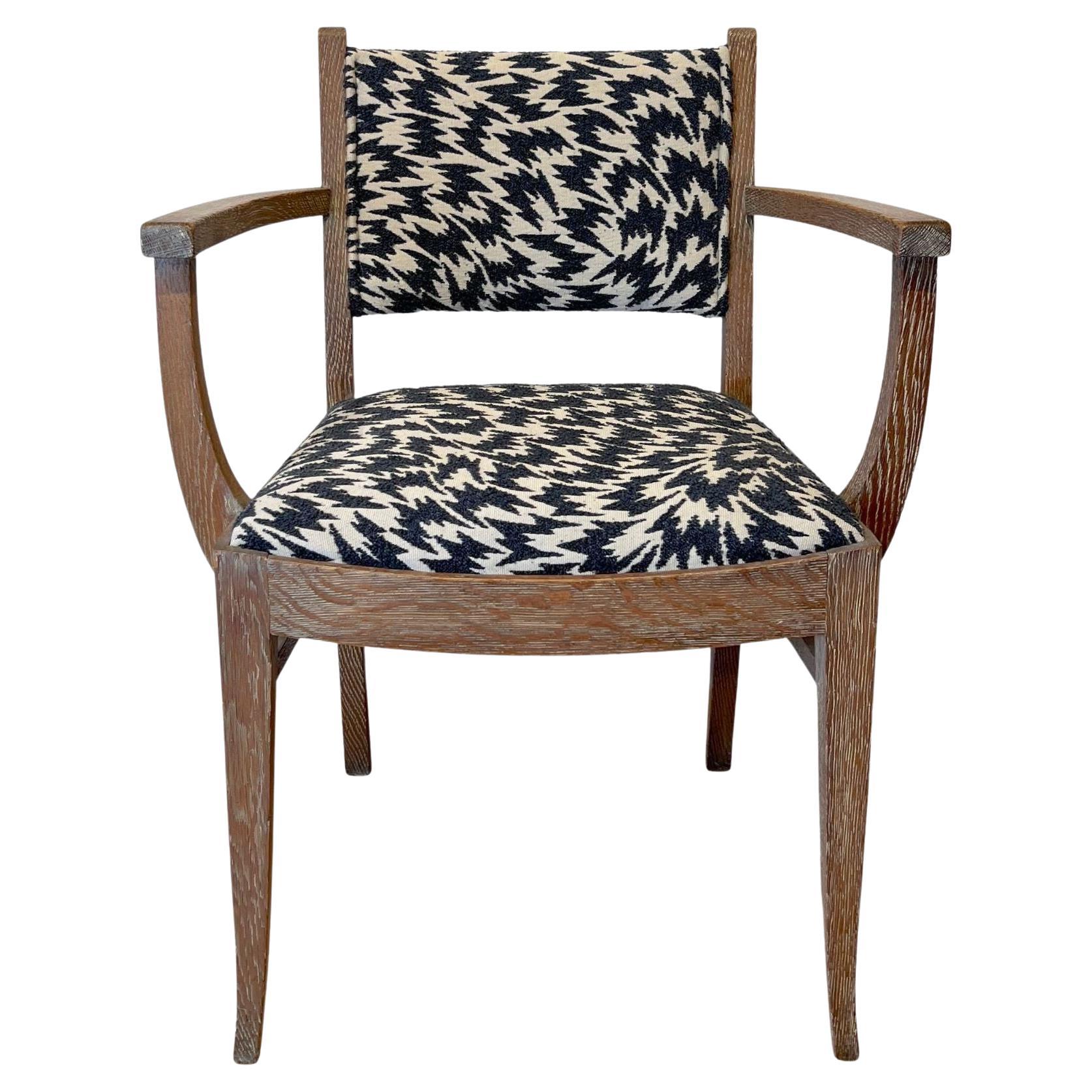 Art Deco Sessel von De Coene Frères, Eiche gekalkt, Belgien um 1935 im Angebot