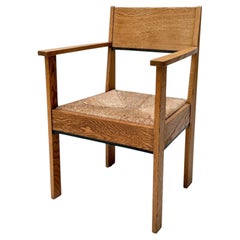 Art Deco Sessel von J.A. Muntendam, Eiche massiv, Niederländisches Design, 1920er Jahre