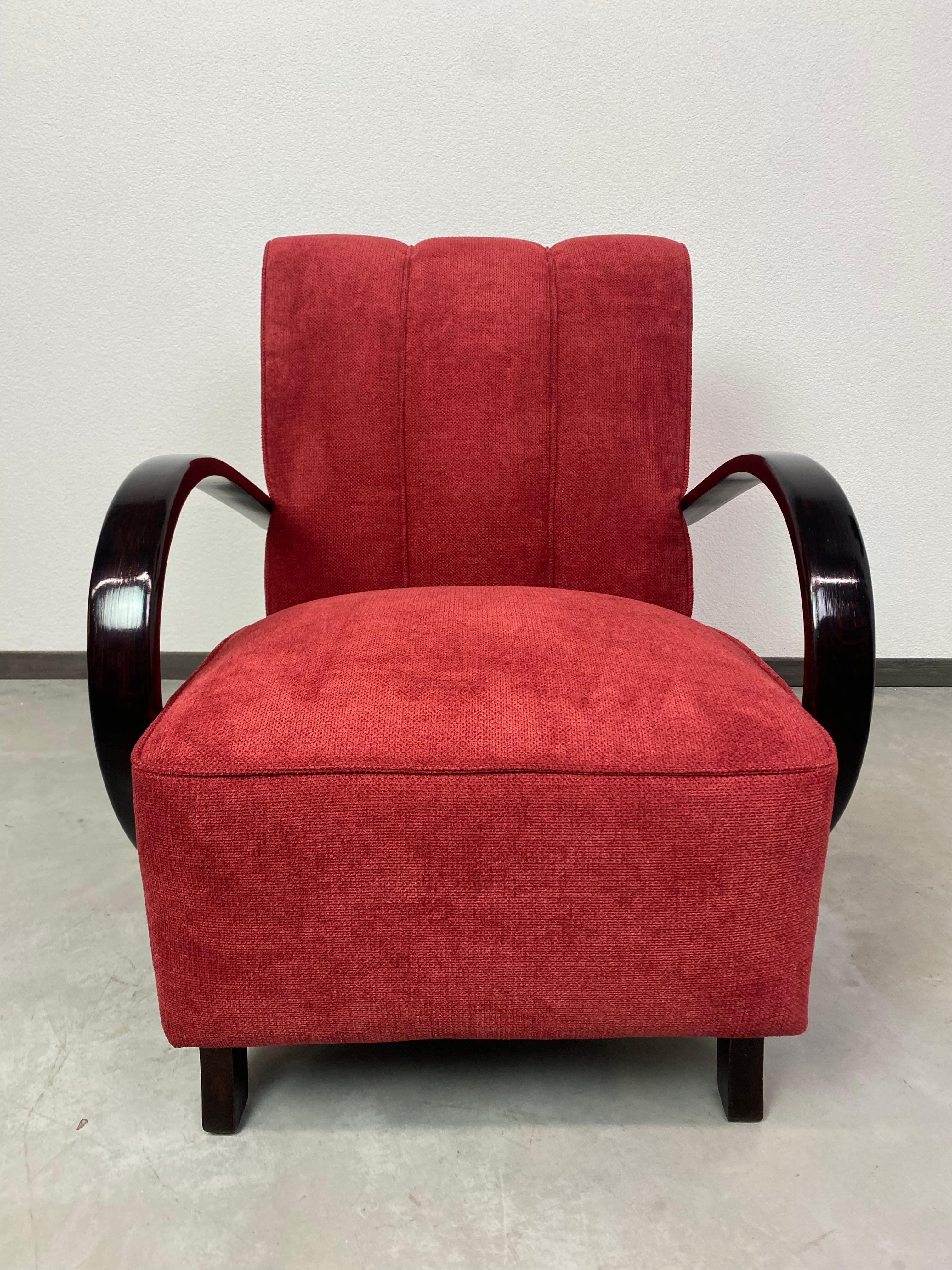 Slovak Art deco armchair by Jindřich Halabala  For Sale