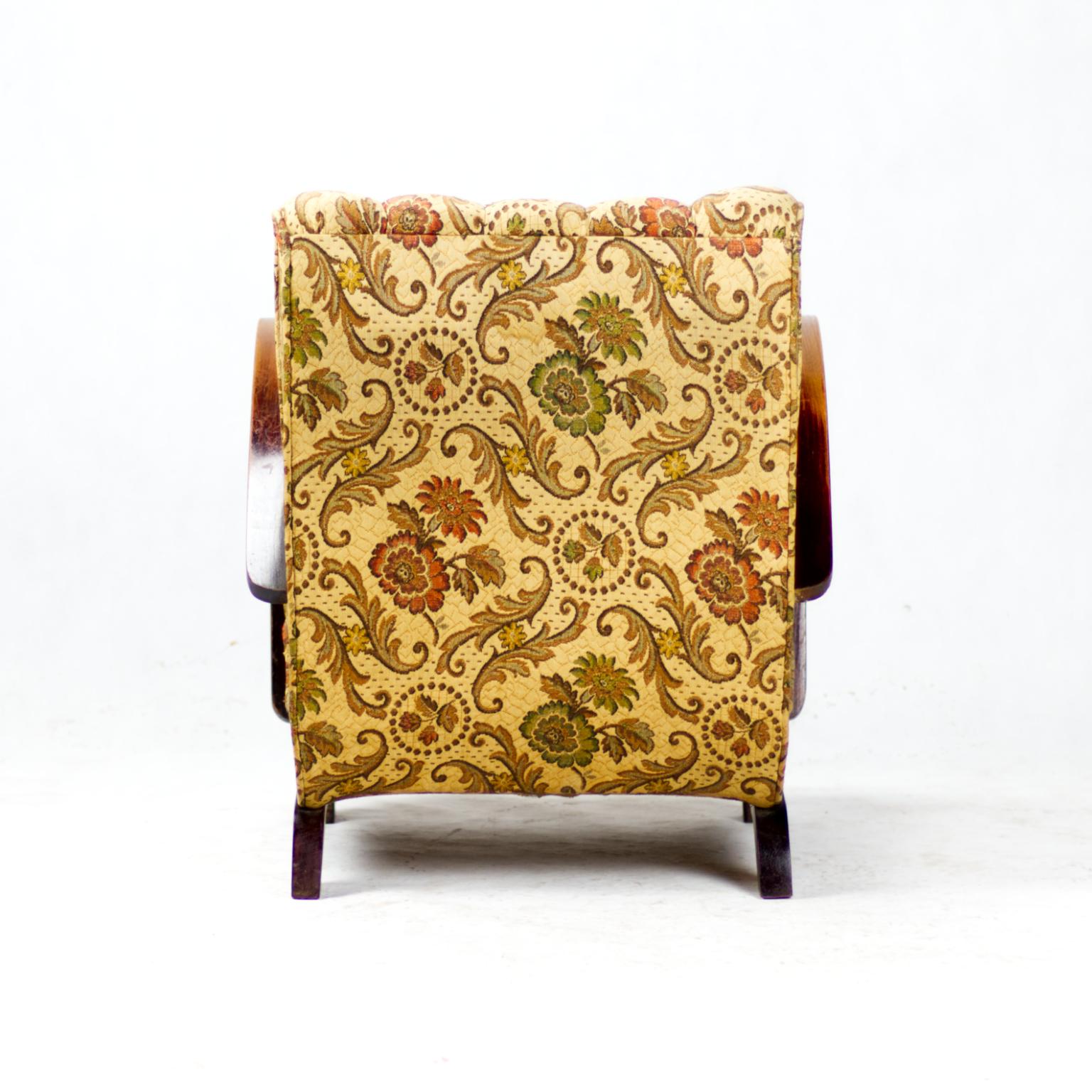 Art Deco Armchair by Jindrich Halabala for UP Zavody Brno, 1930s In Good Condition In Lucenec, SK