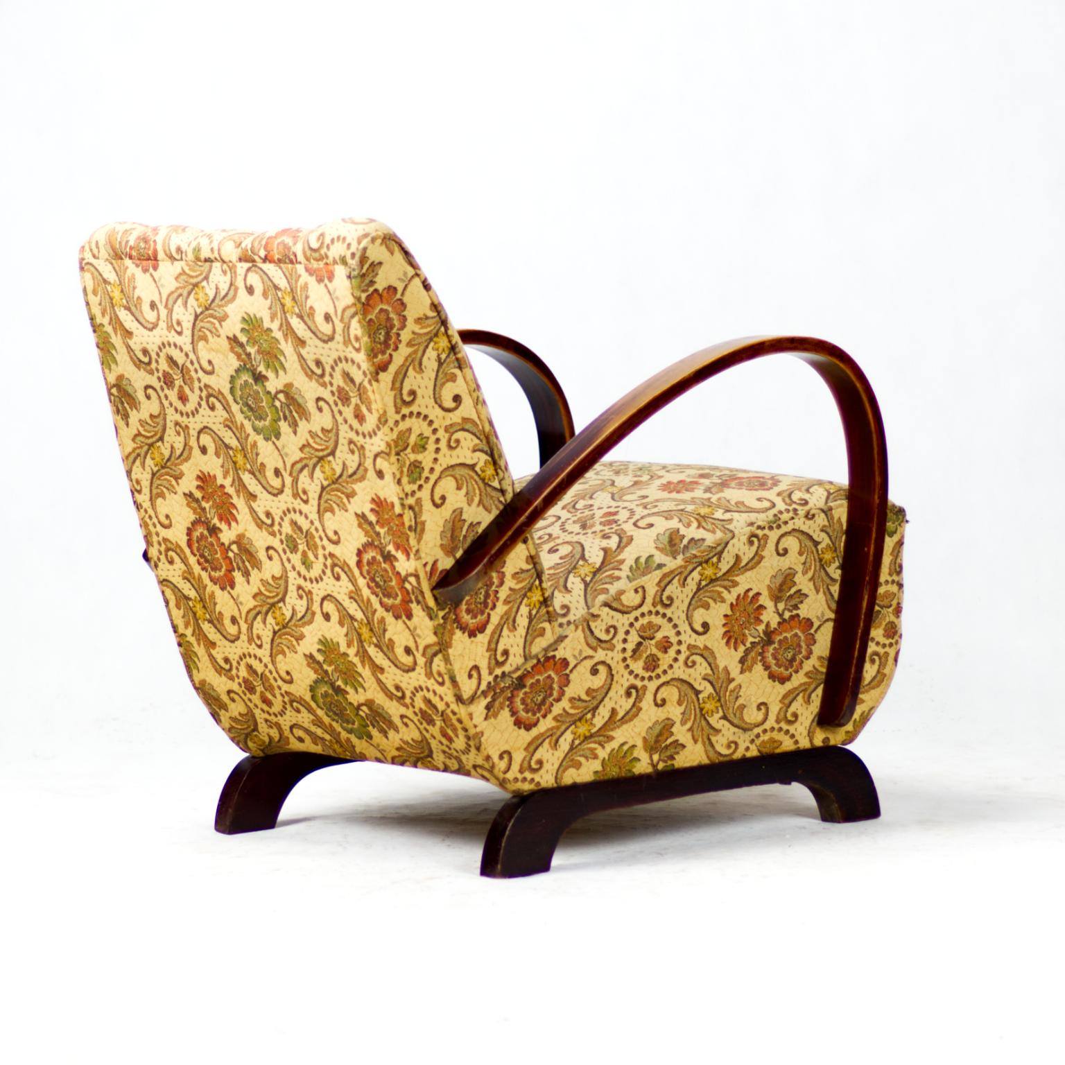 Mid-20th Century Art Deco Armchair by Jindrich Halabala for UP Zavody Brno, 1930s