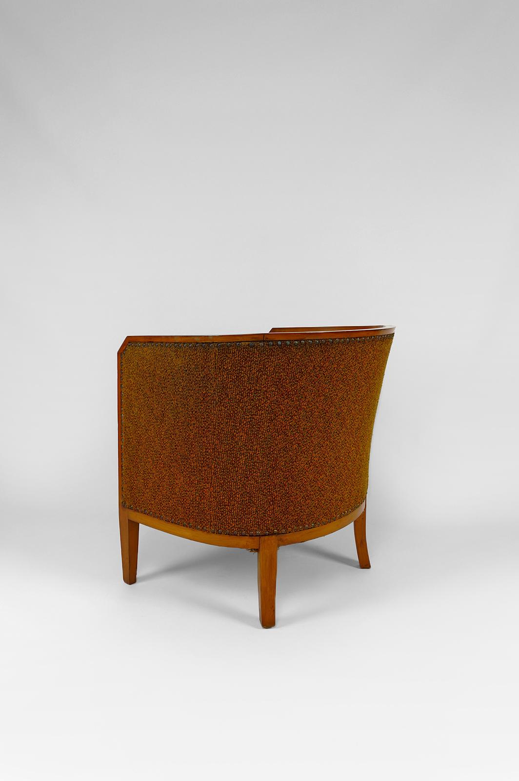 Fabric Art Deco armchair, France, circa 1925 For Sale