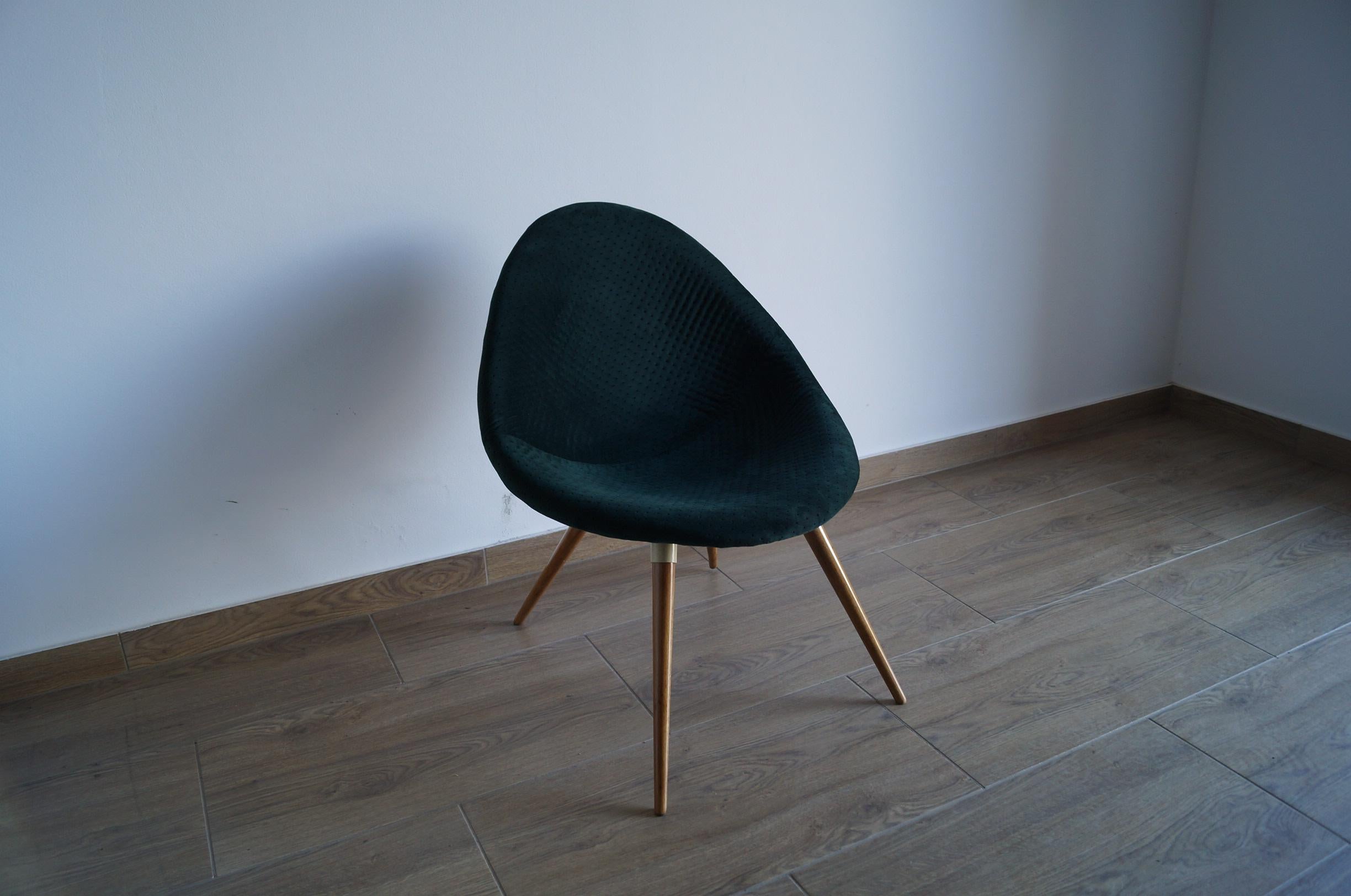 Walnut Art Deco Armchair Shell from 1950 For Sale
