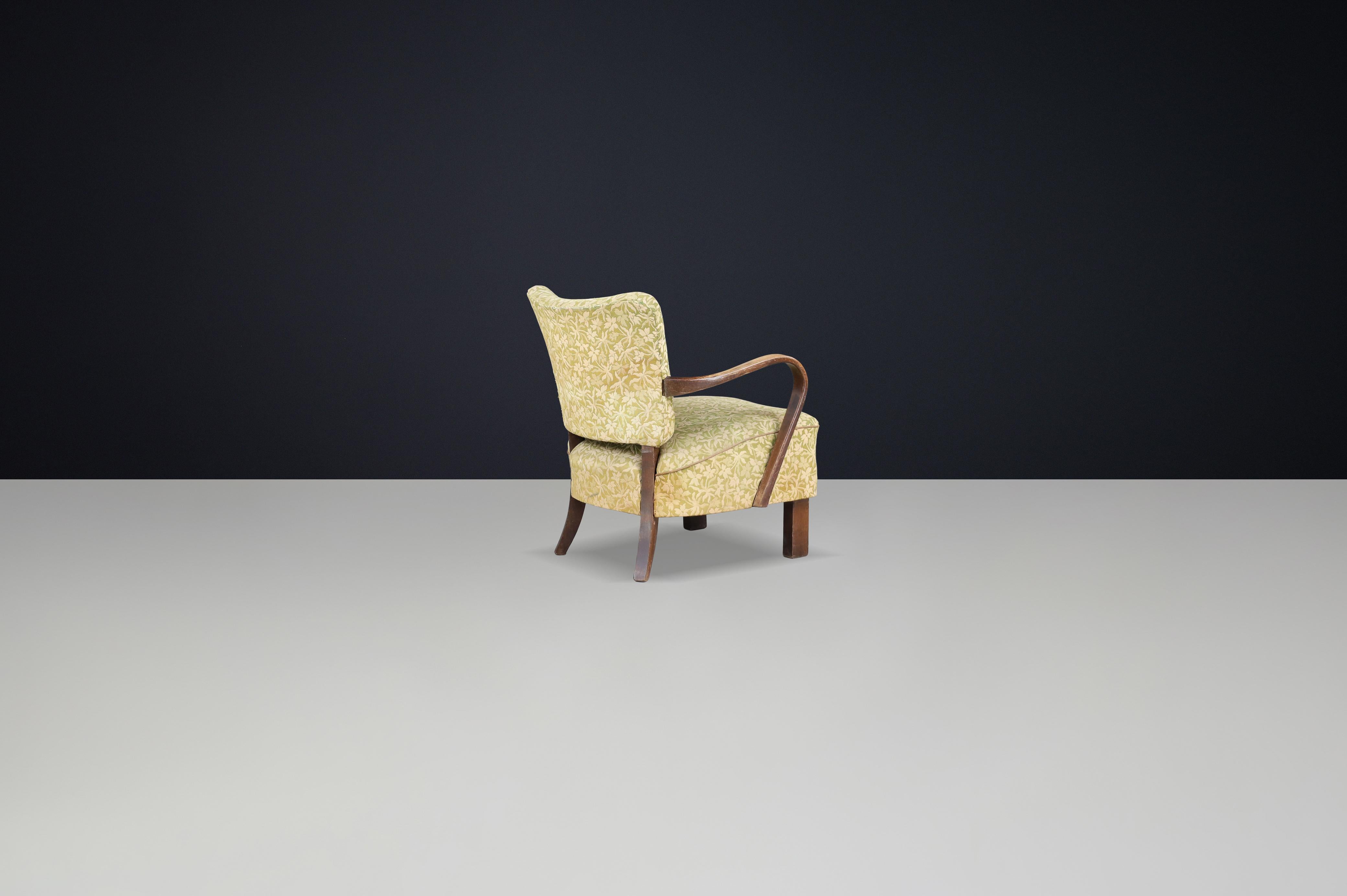 Sillón Art Déco H-237 de Jindřich Halabala - Tapicería original, años 30 CZ Checo en venta