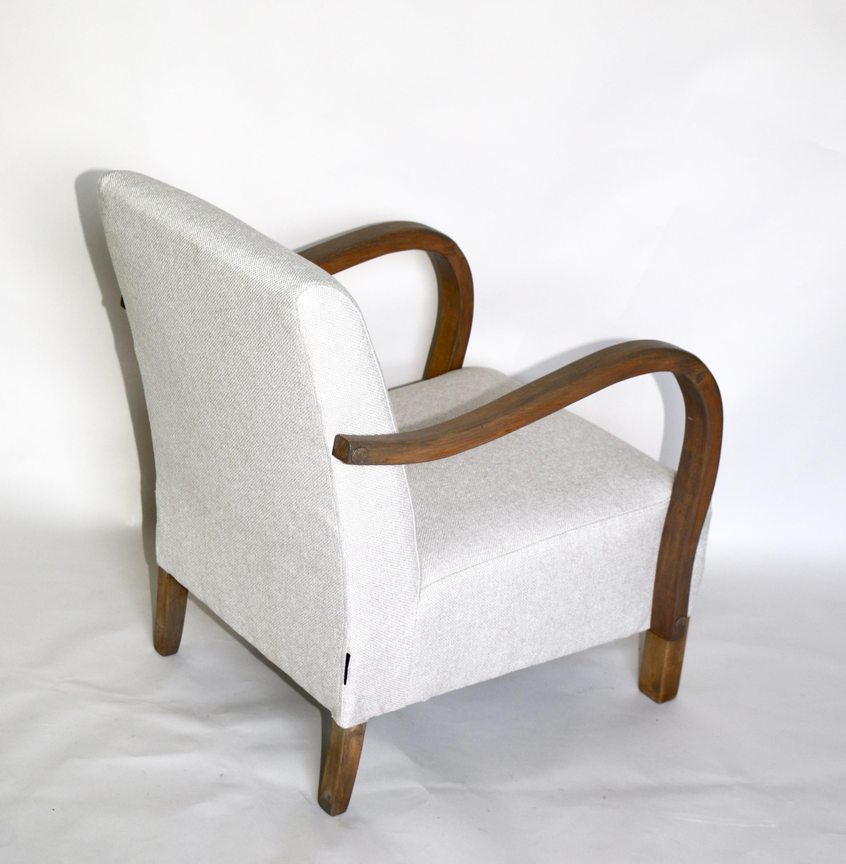 Mid-Century Modern Art Deco Armchair in beige from 20th Century For Sale