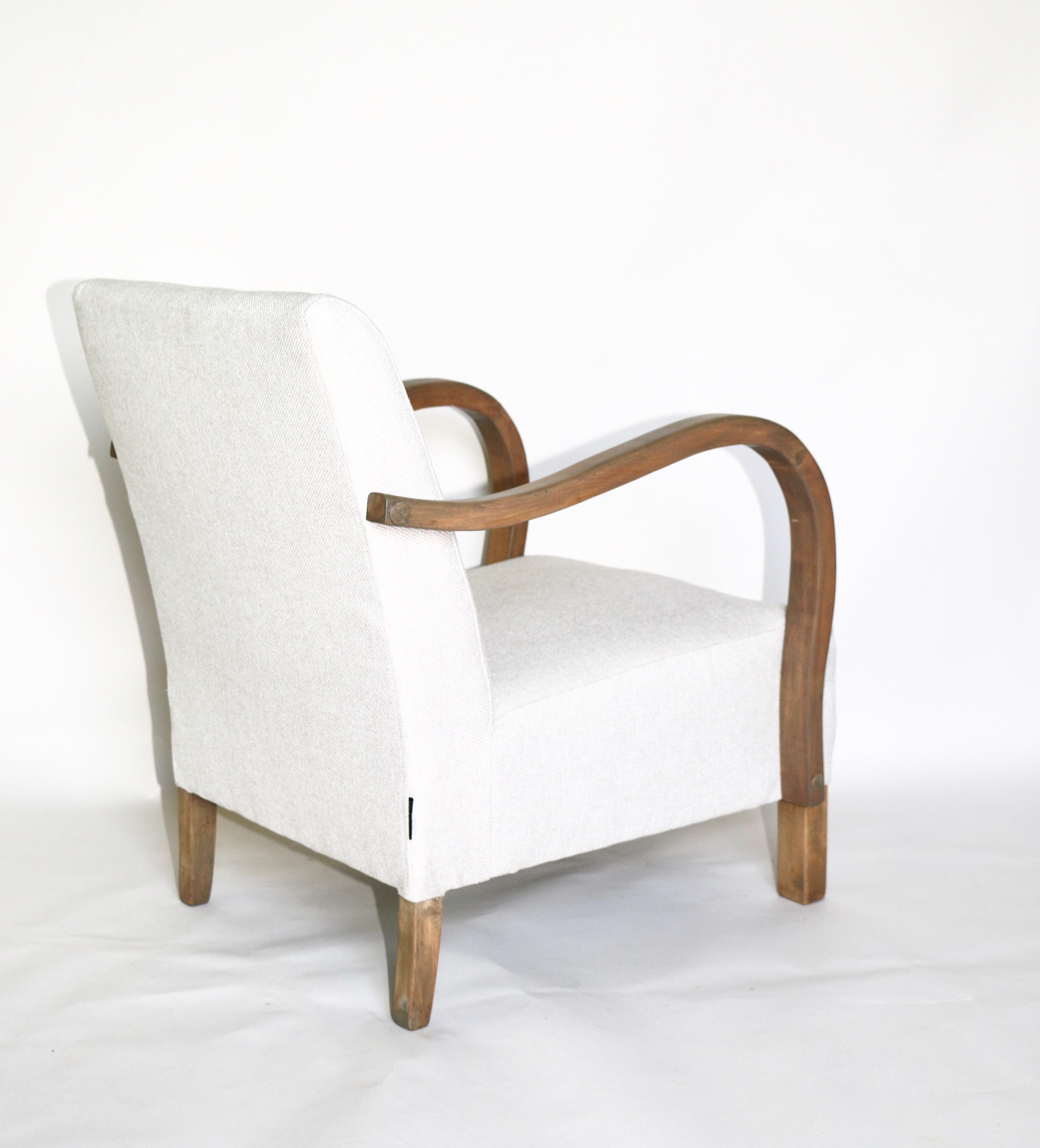 Polish Art Deco Armchair in beige from 20th Century For Sale