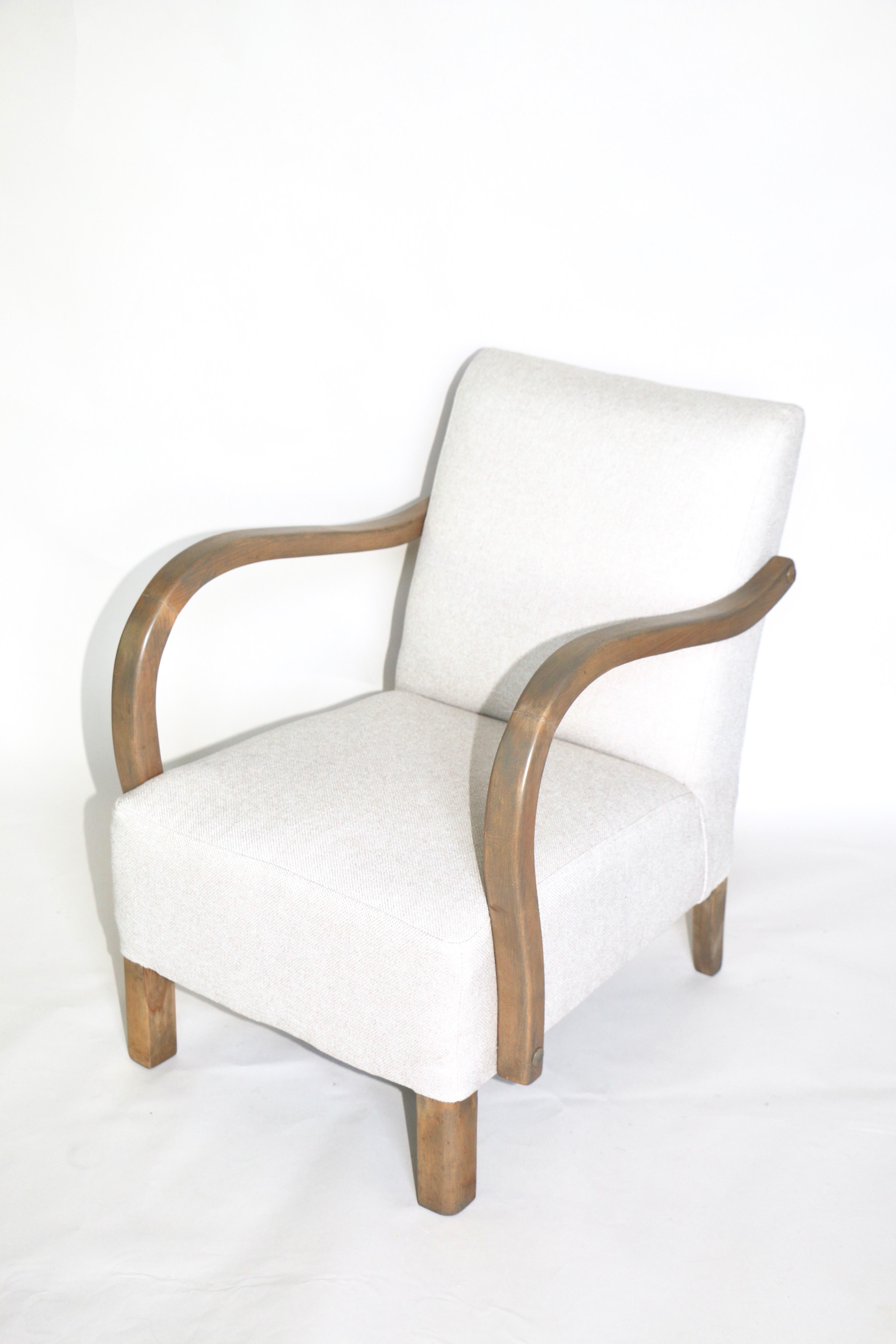 Art Deco Armchair in beige from 20th Century For Sale 2