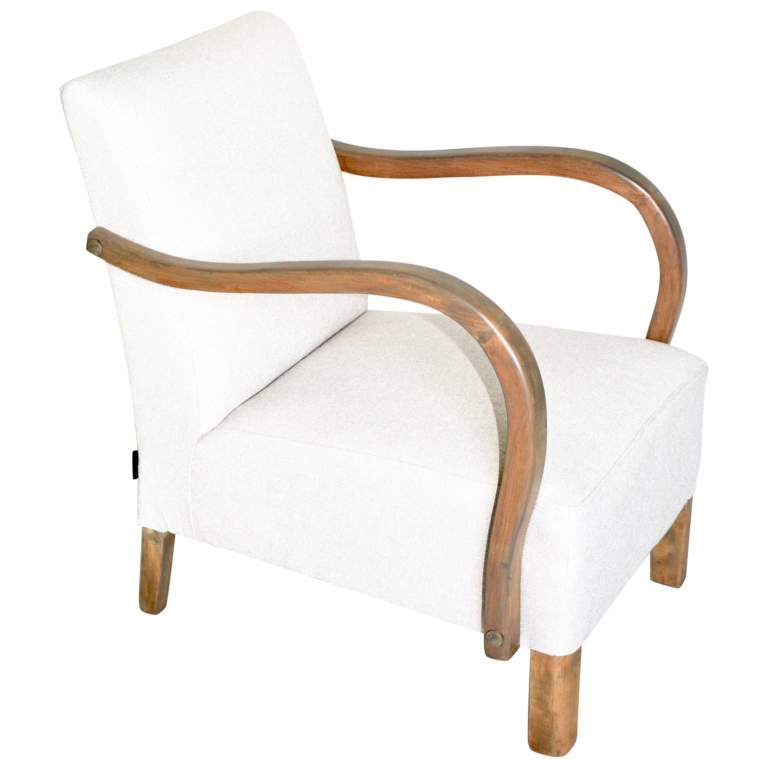 Art Deco Armchair in beige from 20th Century For Sale