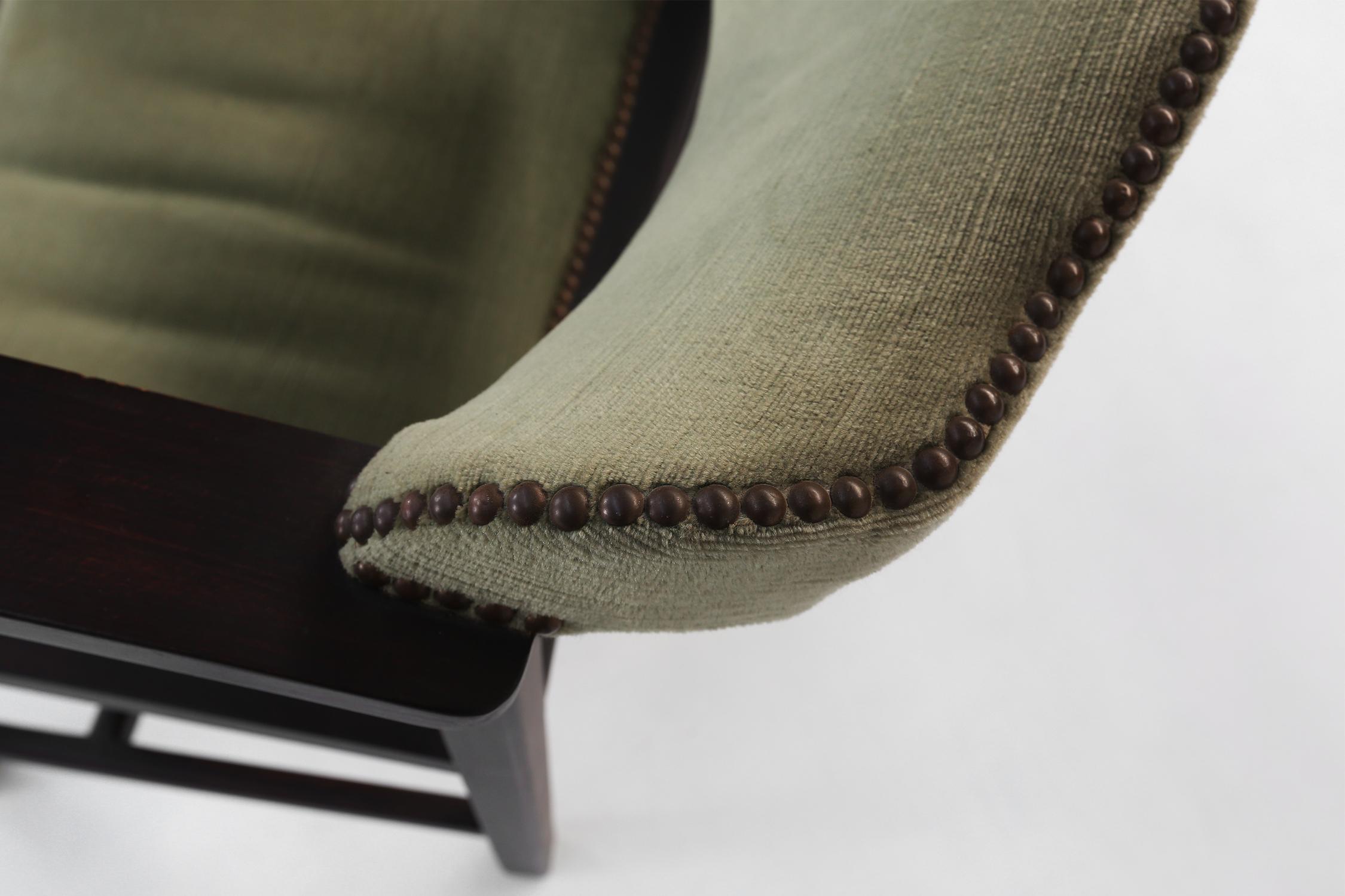 Art Deco Armchair in Black and Green, Ca.1930 For Sale 4