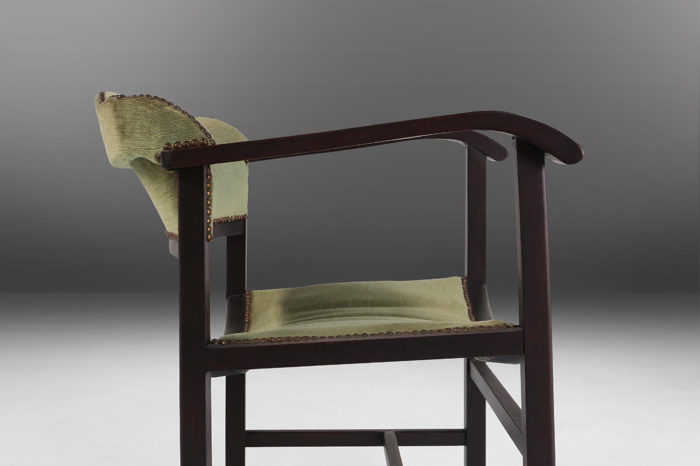 Art Deco Armchair in Black and Green, Ca.1930 For Sale 1