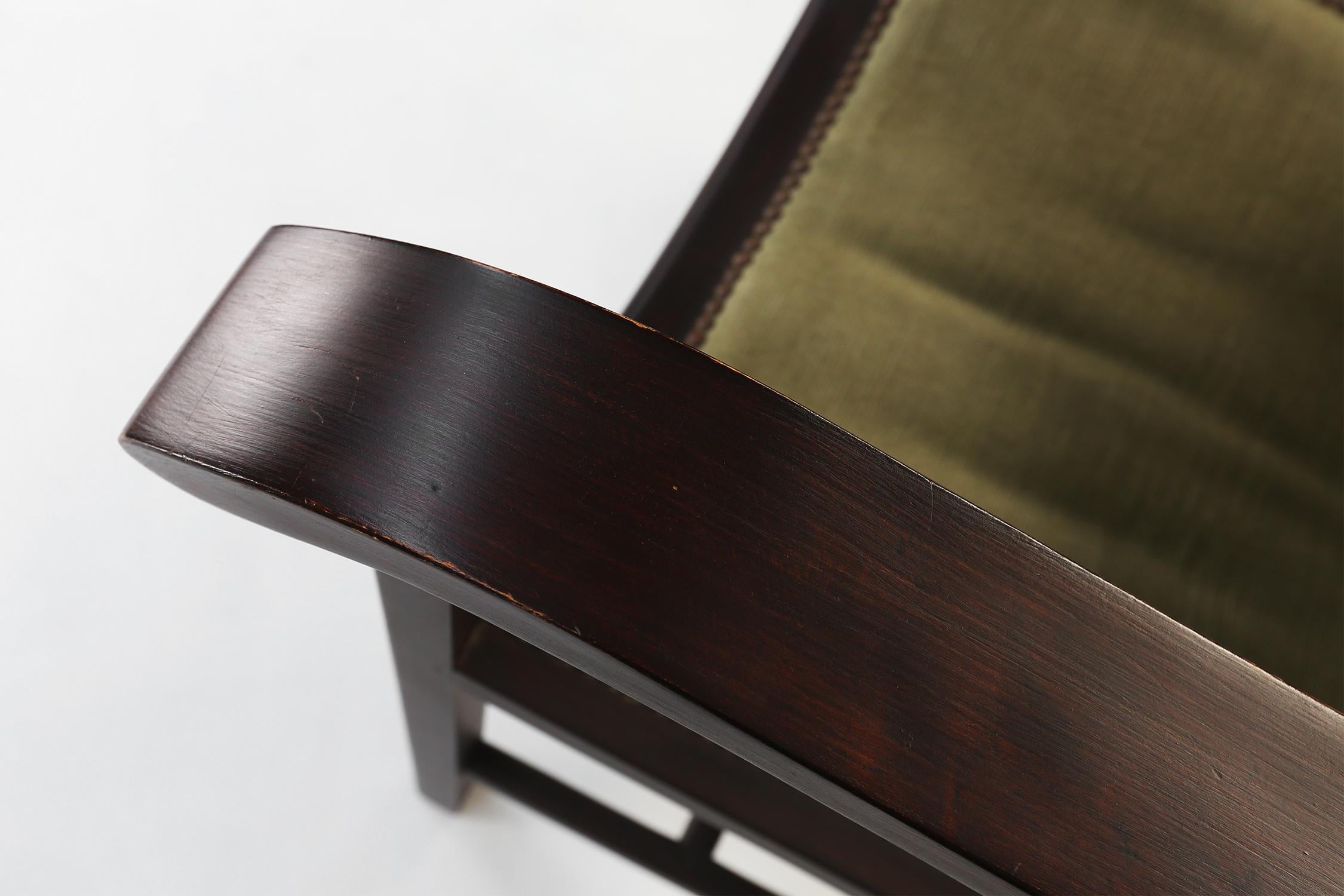 Art Deco Armchair in Black and Green, Ca.1930 For Sale 3