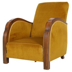 Vintage Art Deco Armchair in Mustard Color