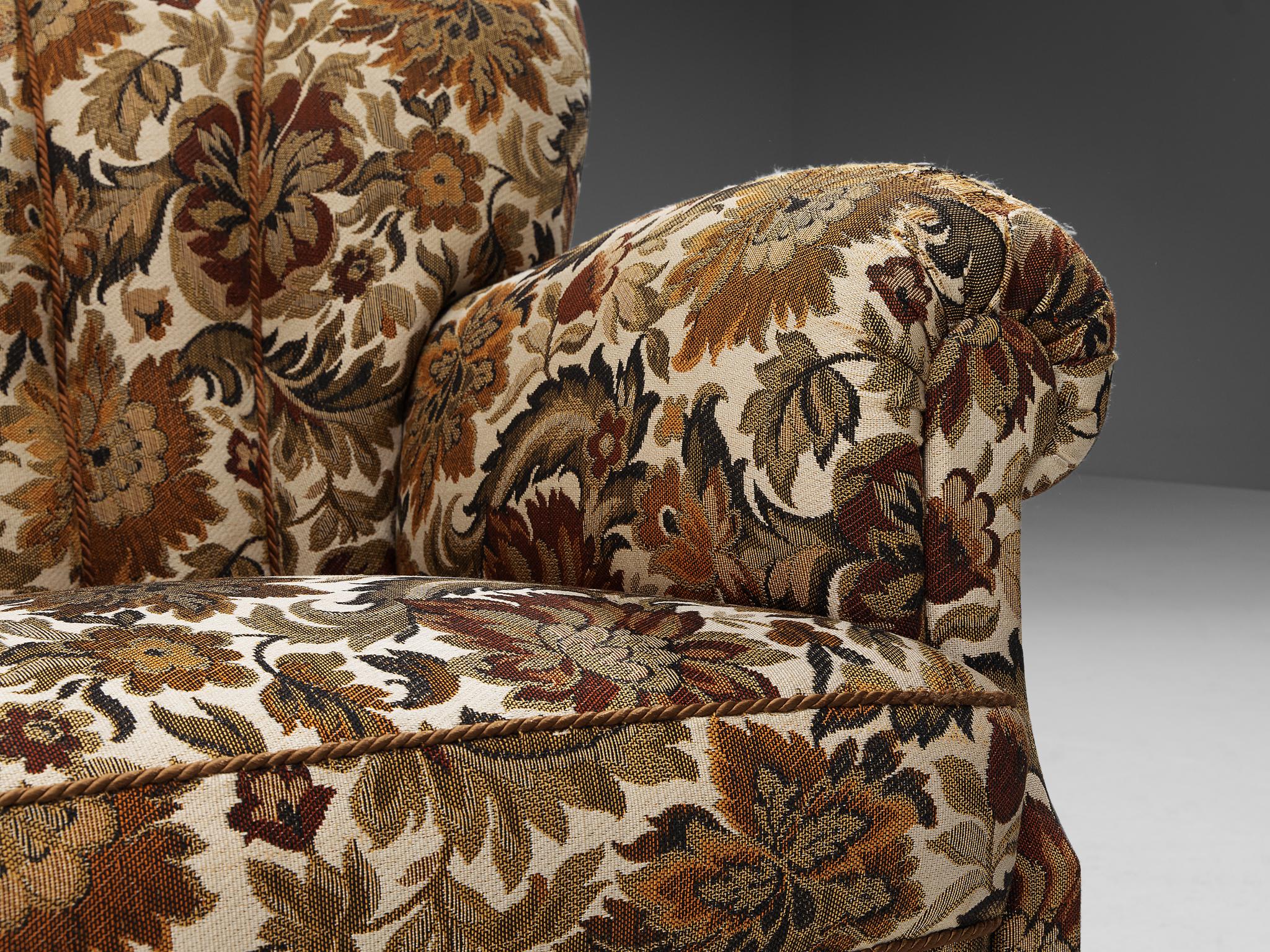 Art Deco Armchair in Original Floral Upholstery  2
