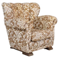 Used Art Deco Armchair in Original Floral Upholstery, Praque 1930