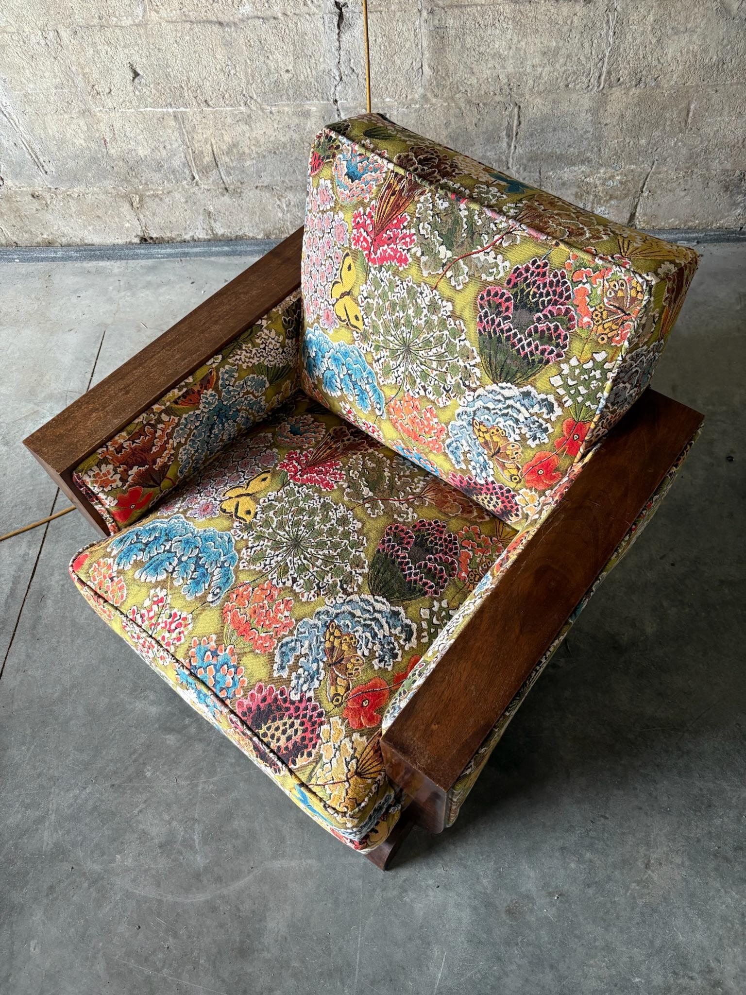 European Art Deco Armchair in Pierre Frey For Sale
