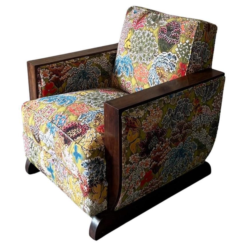 Art Deco Armchair in Pierre Frey