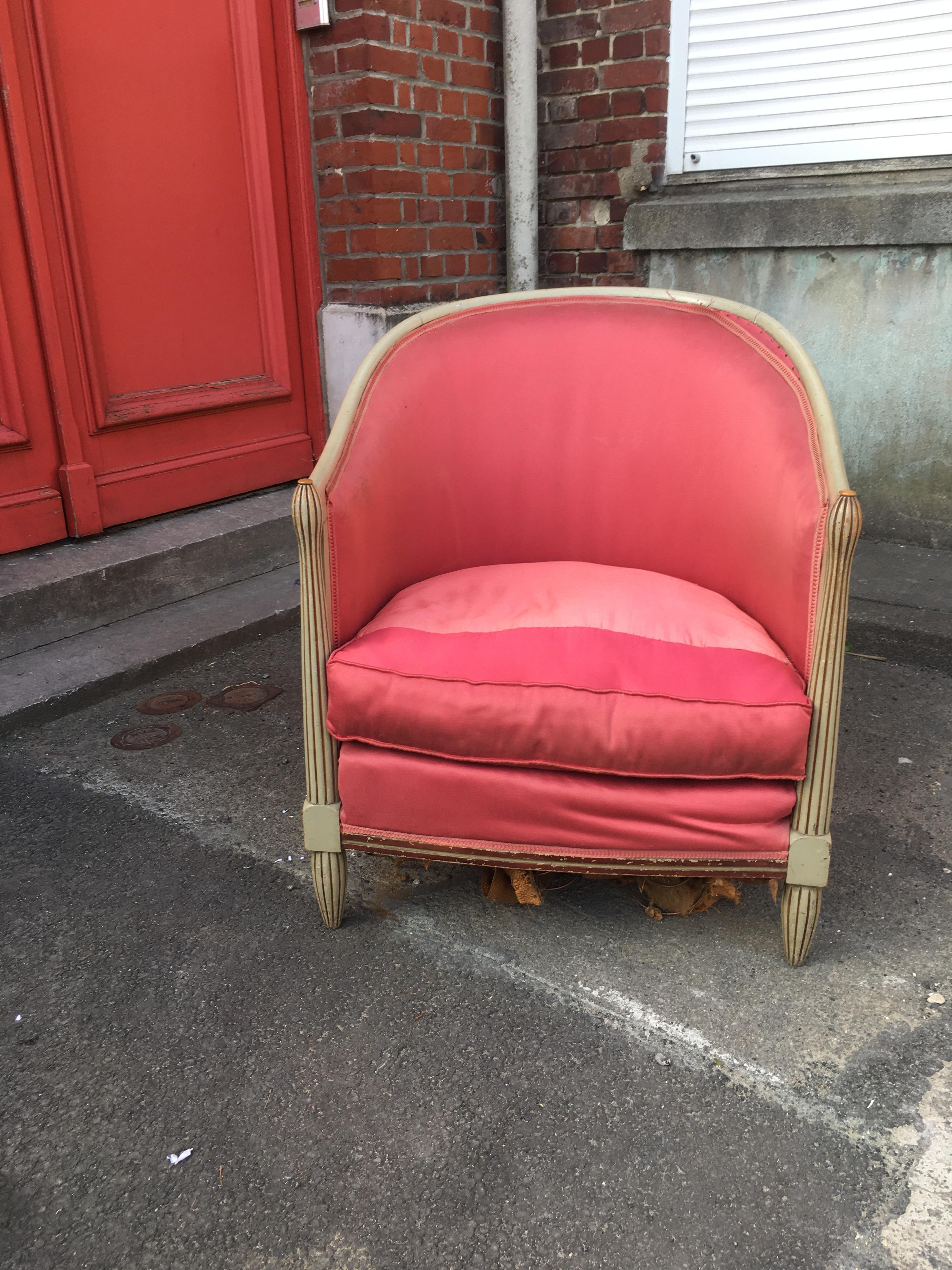 Art Deco Armchair, in Wood Painted, circa 1925 For Sale 1