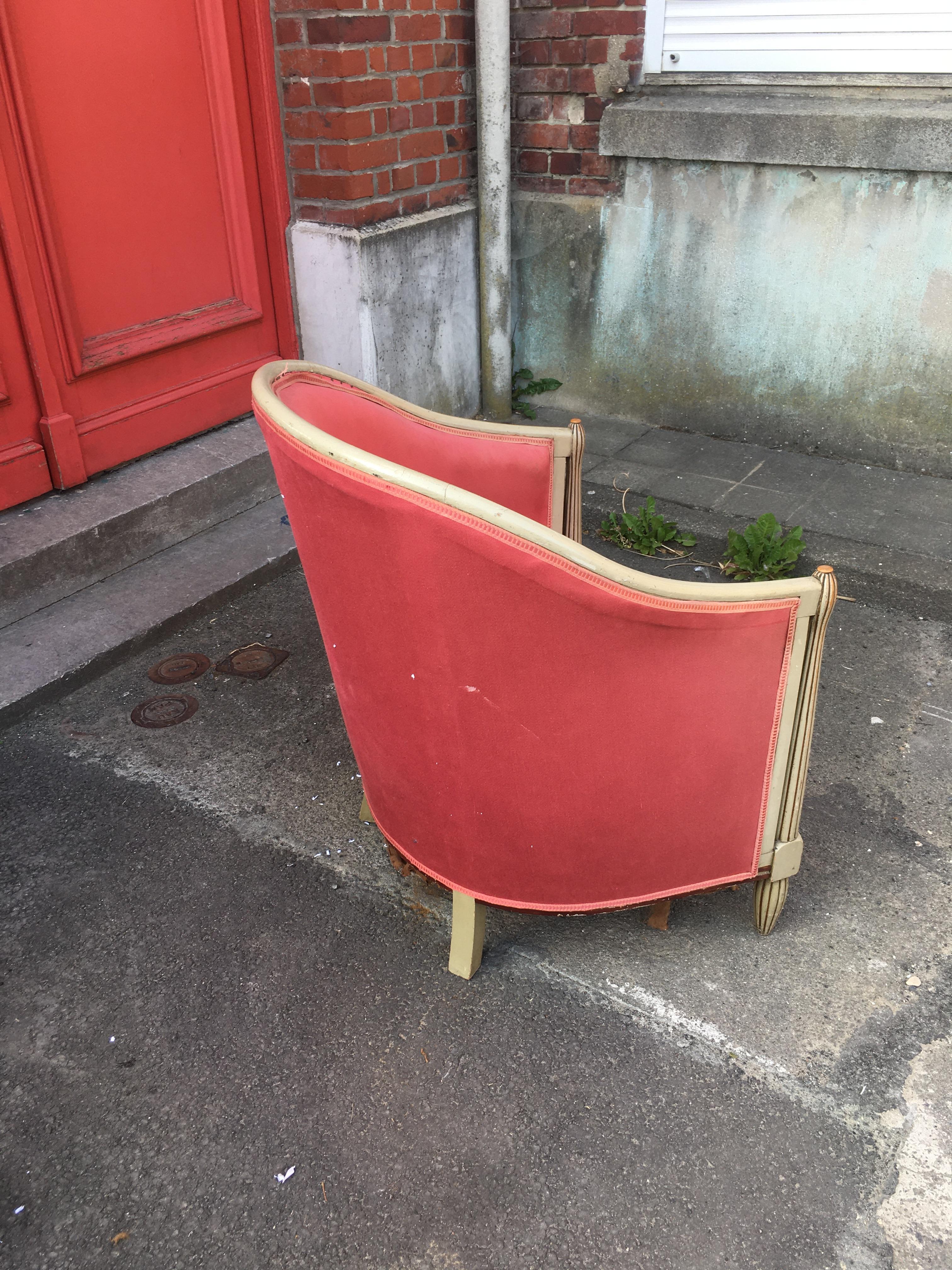 Art Deco Armchair, in Wood Painted, circa 1925 For Sale 3