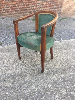 Art Deco Armchair, in Wood Painted Faux Wood Decor, circa 1925