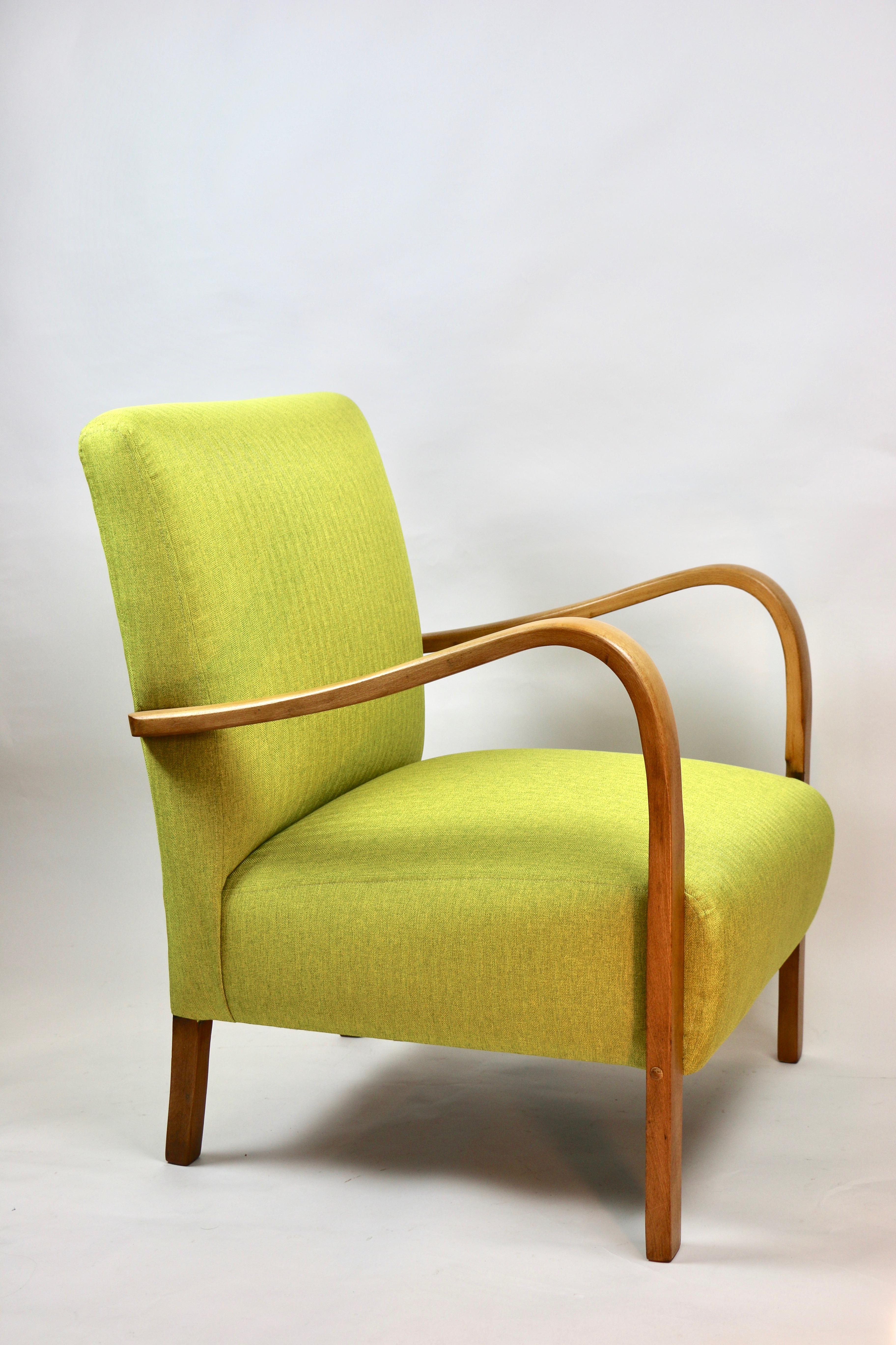 Art Deco Armchair in Yellow from 20th Century For Sale 4